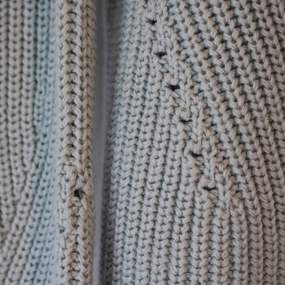 Lucky Brand Pullover Chunky Knit Sage Green Tie Back Medium Sweater *NWOT* Boho - Picture 6 of 9